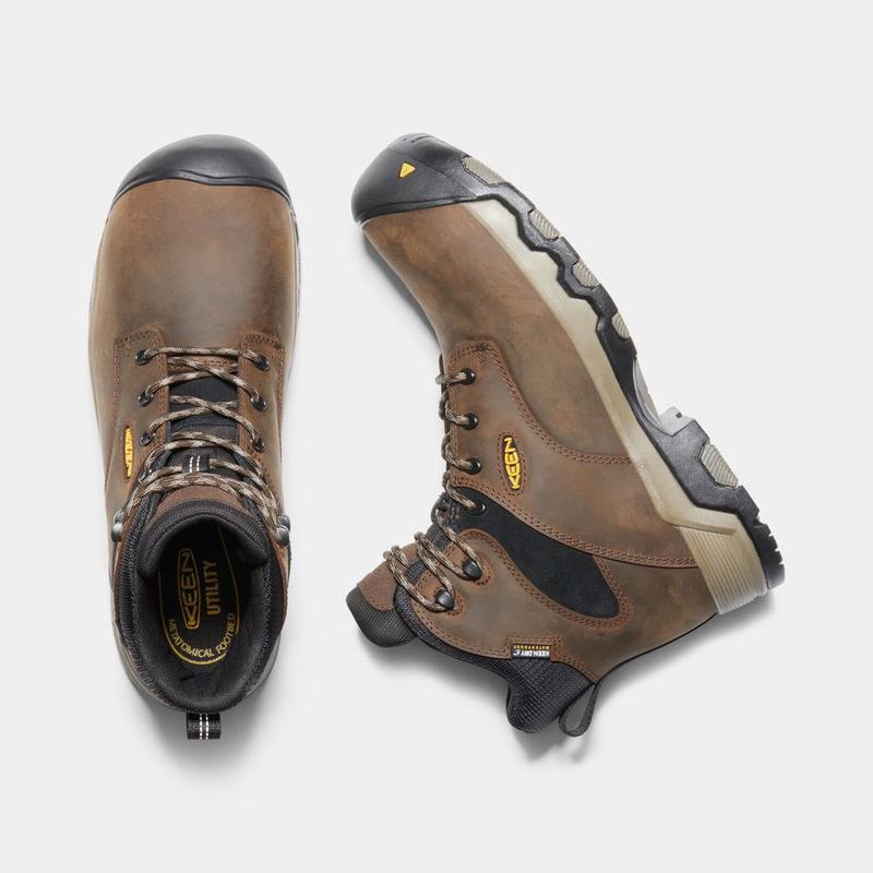 Botas De Trabajo Keen Rockford 6" Waterproof Composite Toe Para Hombre Marrom/Negros - Botas Keen Me